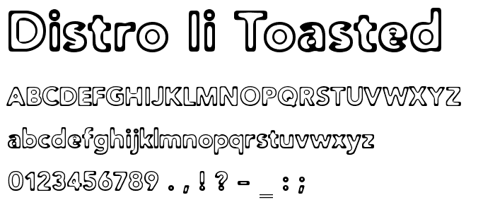 Distro II Toasted font